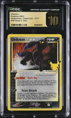 Umbreon Gold Star 17/17 Celebrations Classic Holo Pokemon CGC 10 Pristine *070