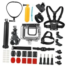 Action Camera Accessories Kit With Waterproof Case for GoPro, Neck Mount, 