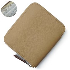 HERMES Azap Compact Silk'In LA PROMENADE DU MATIN Evercolor Poussiere Coin Purse