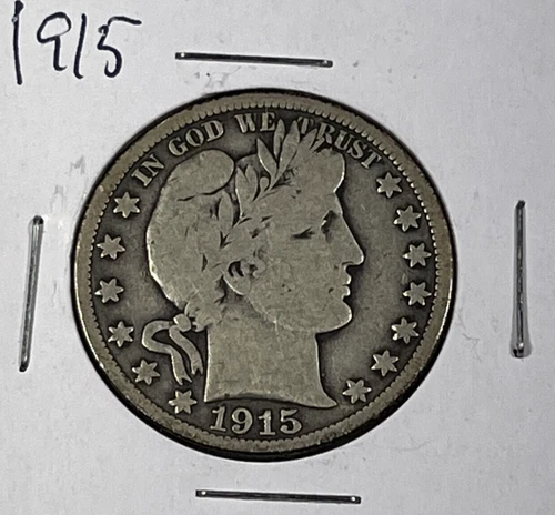 1915 Barber Half Dollar : Very Good  +