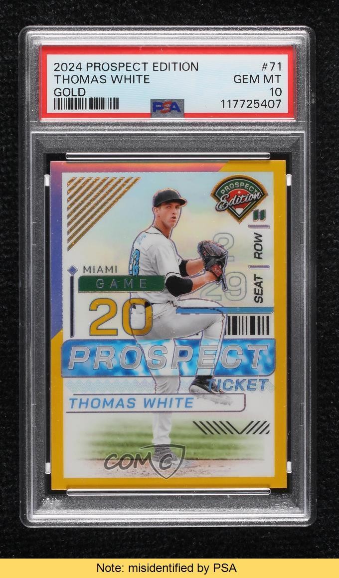 2024 Prospect Edition Gold Prizm 4/10 Thomas White #71 PSA 10 GEM MT READ 15q9