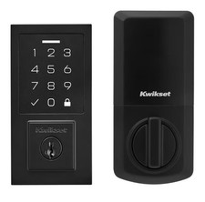 Kwikset SmartCode 270 Touchpad Contemporary Matte Black Deadbolt Smart Keypad