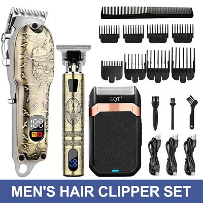 Men's Hair Clipper Set, LED Display Cordless Hair Clipper, Shaver Beard Trimmer