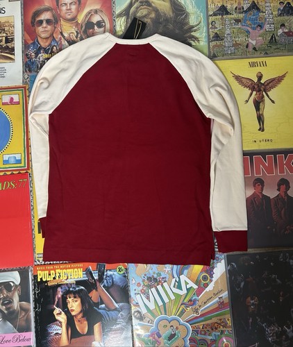 Felpa Raglan Triumph Rosso e Bianco Spell Out Maglione Moto Taglia Large Nuova con etichette - Foto 8 di 8