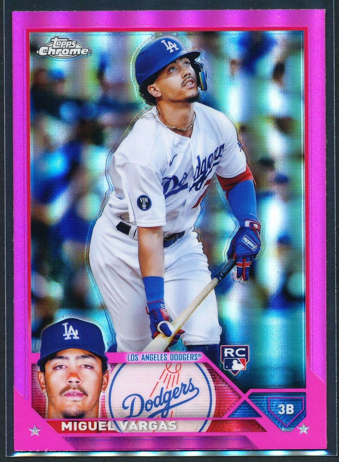 Miguel Vargas 2023 Topps Chrome Pink Refractor Rookie RC #161 Dodgers
