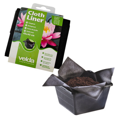 VELDA TUCHKORB TOPF QUADRATISCH EINLAGE 3 GRÖßEN GARTEN TERRASSE TEICH SEEROSE PFLANZEN