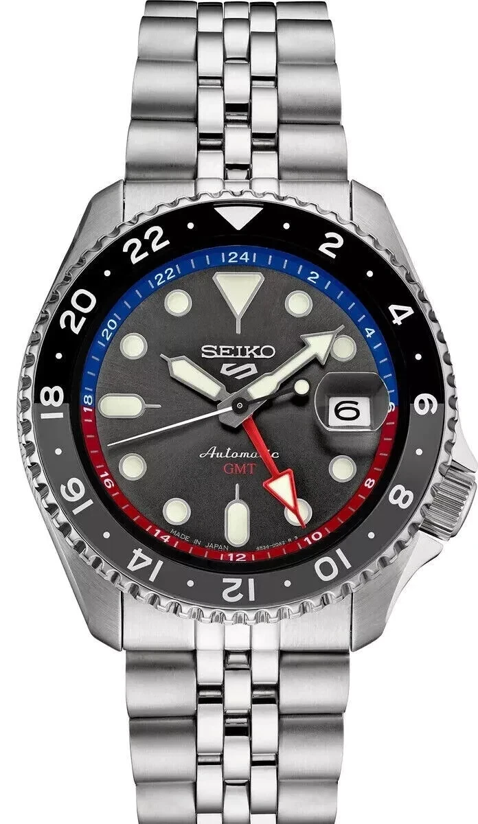 SEIKO GMT 腕時計 Seiko 5 Sports SKX GMT Automatic 42.5 mm Charcoal Dial Men's Watch