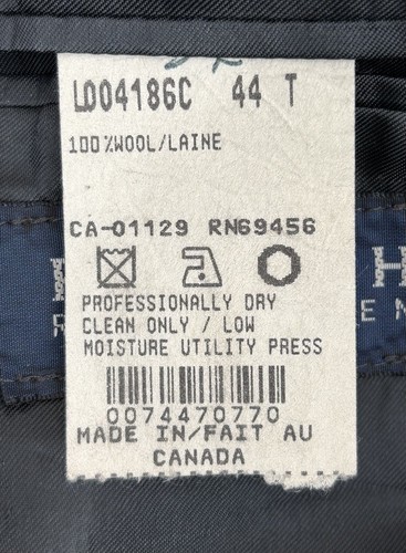 Ralph Lauren Blazer Mens Size 44T Navy Blue 100% Wool Laine Sport Coat Jacket - Picture 8 of 9