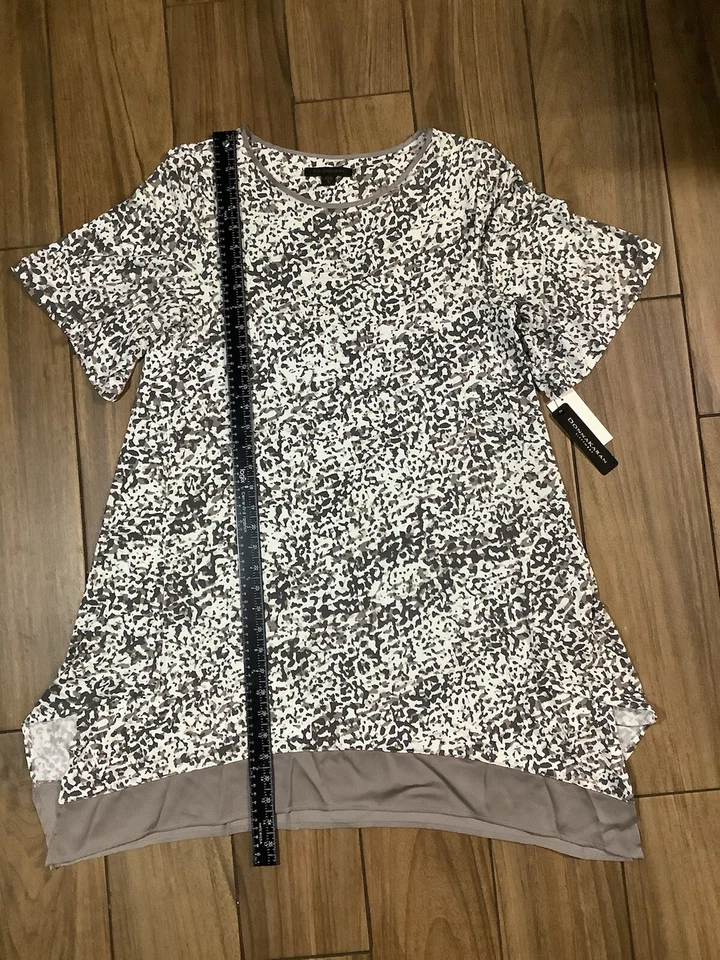 Donna Karan Ropa de Dormir Talla Mediana Modal Tejido Vestido Manga Corta Marrón Animal Foto 4 de 4