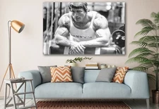 Arnold Schwarzenegger Training Time Gym Canvas Decor Motivation Art Muscle Print