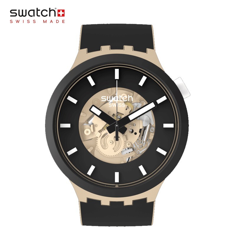Swatch Watch Unisex Adults TIME FOR TAUPE BIG BOLD SB03C100 Beige