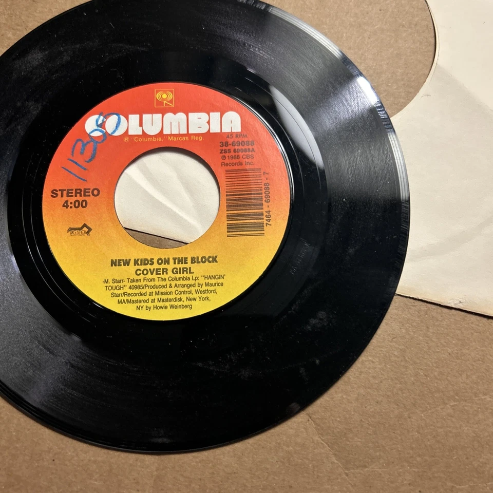 New Kids On The Block Merry Merry Christmas/Cover Girl 1988 Columbia Records 45 Foto 4 de 4