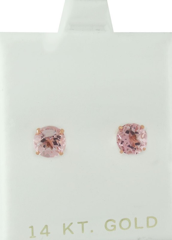 GENUINE 2.08 Cts MORGANITE STUD EARRINGS 14K ROSE GOLD - Free Certificate - NWT