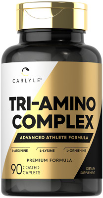Tri-Amino Complex | 90 Caplets |  L-Arginine L-Ornithine L-Lysine | by Carlyle 