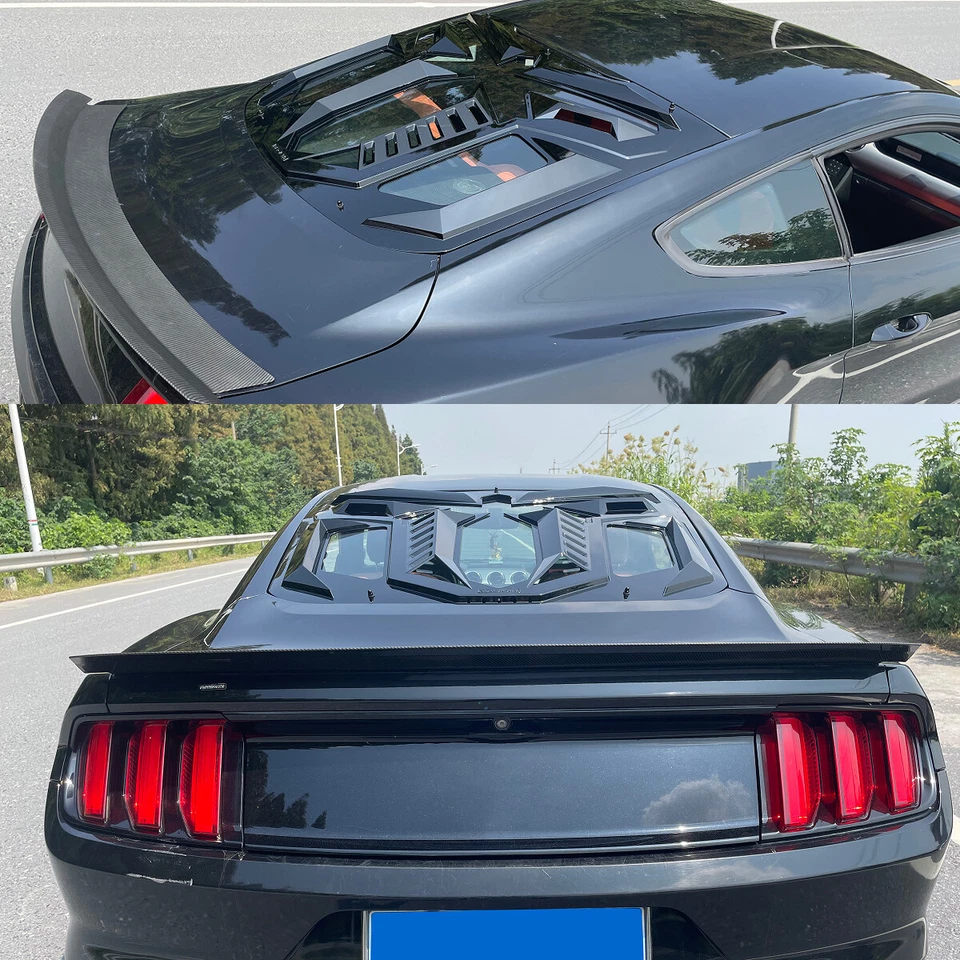 Fits Ford Mustang 2015-2023 Rear Window Scoop Louver Sun Shade Cover Manba Style - Image 2 of 4