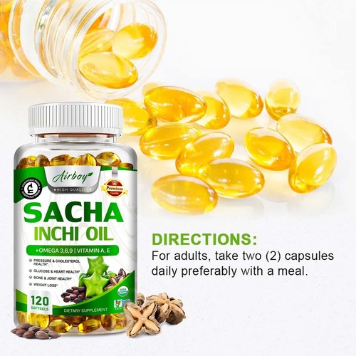 Sacha Inchi Öl Kapseln - Senkung Cholesterin, Herzgesundheit - Bild 8 von 13
