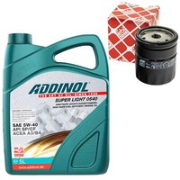 MotoröL Filter Set 5W-40 5 Liter + ÖLfilter 32122 FüR Chevrolet Opel Saab 2.0
