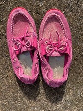 SPERRY TOP SIDER no tie SLIP ON Pink Glitter Sparkle Loafers Girl 12.5 sj17j13