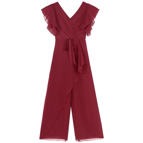 Kids Girls Jumpsuit Prom Rompers Pageant Overalls High Waist Bodysuit Communion - Picture 8 of 60
