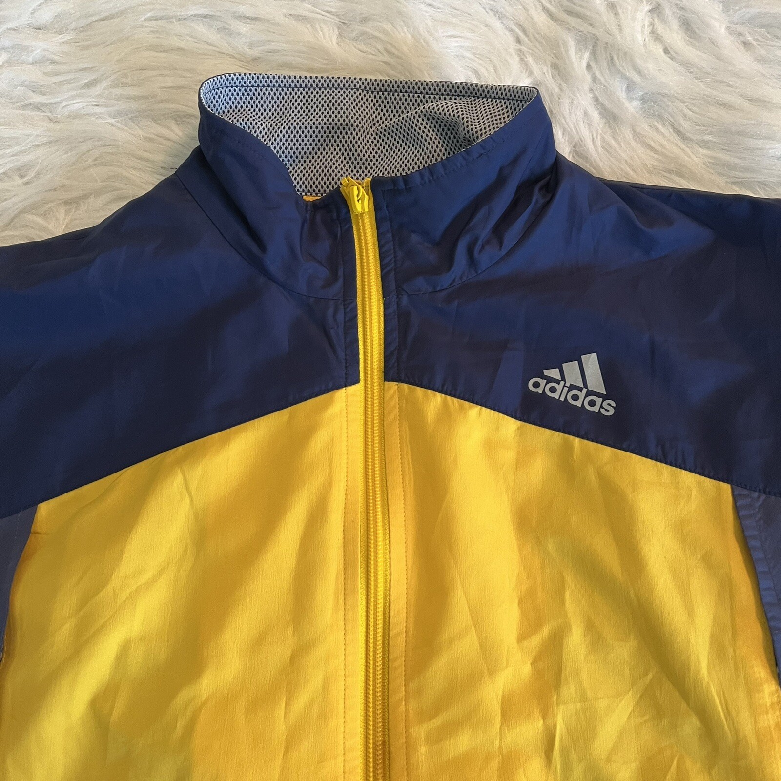 Adidas Windbreaker Vest Windshirt Jacket Full Zip Pockets Vented Boys Medium thumbnail 2
