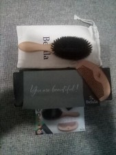 Belula 100 Boar Bristle Hair Brush for Men Set. Soft Hairbrush for Thin, Normal