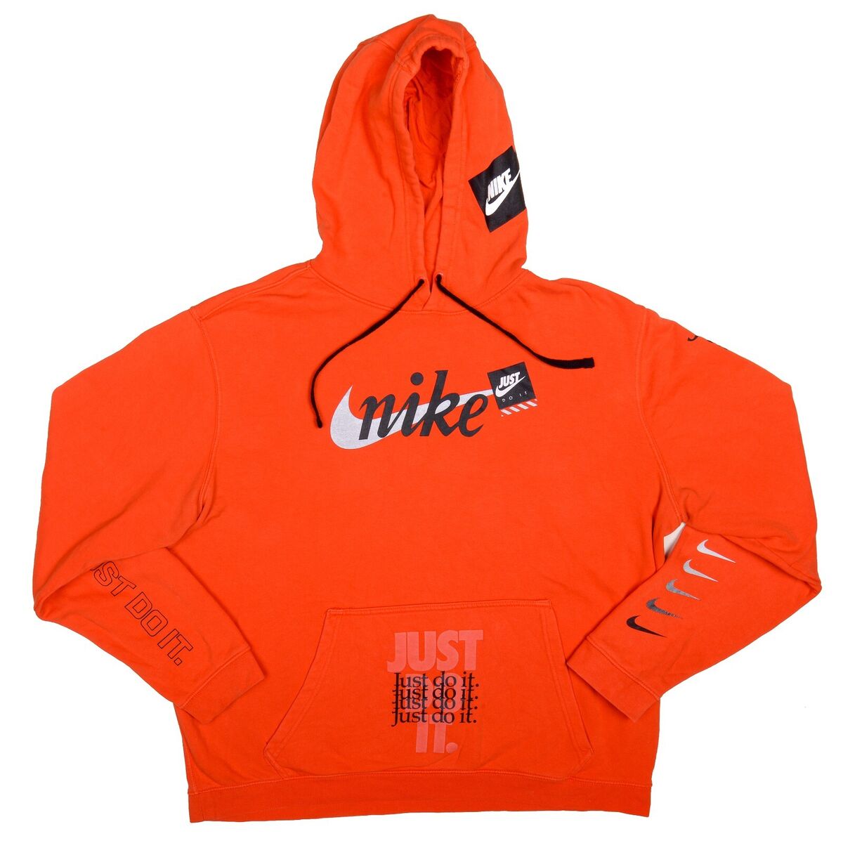 NIKE JDI Just Do It Club Orange Pullover Hoodie Men's Size 2XL