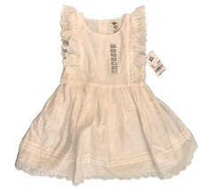 Baby B'Gosh Girls Dress White Cotton Eyelet Lined With Bloomers Size 24M