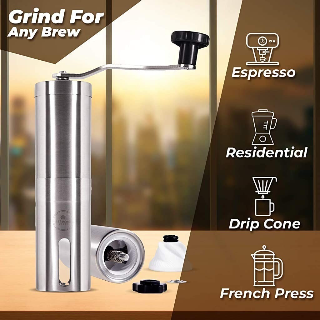 Hand Coffee Grinder with Conical Burr - Ideal for Cold Brew, Pour over