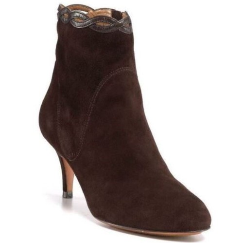 Elie Tahari Women's Valentina Suede Ankle Boots Espresso Size 6 M