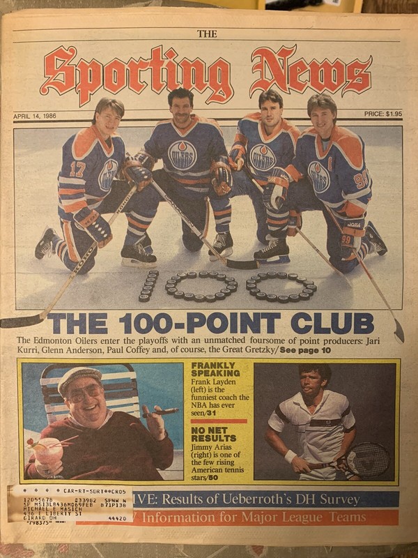 April 14 1986 Wayne Gretzky Edmonton Oilers Hockey The Sporting News OLD SN