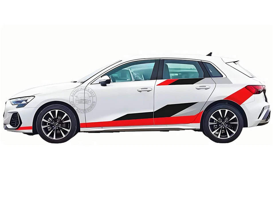 Calcomanía gráfica de deportes de motor para Audi A3 Sportback capó pegatina lateral rayas de carreras Foto 2 de 4