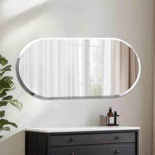 Large Beveled Frameless Wall Mirrors Silver Shatterproof Bathroom Vanity Mirror