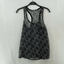 Collective Concepts Tank Top Women's S Black Sheer Racerback Scoop Neck Pullover