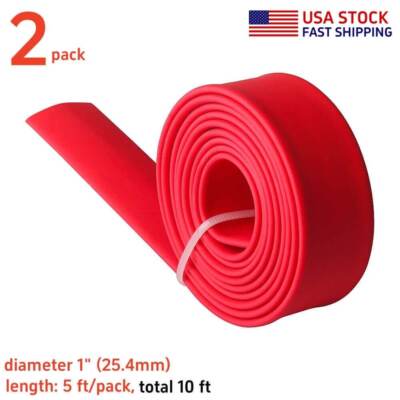 2 pack (total 10ft) Red 3:1 Heat Shrink Tube Dual Wall Adhesive Lined 1''(25.4mm)