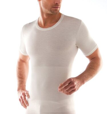 Herren Rundhals Shirt Halbarm Wolle Liabel Tiramisu 05140 813 Tiramisu' 