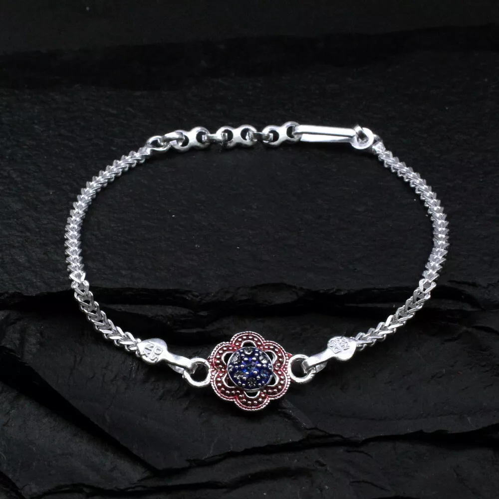 Silver bracelet rakhi clearance