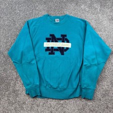 Vintage Notre Dame Sweatshirt Mens L Crable Sportswear Reverse Weave Irish