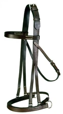 Tough 1 English Schooling Jumper Brown Leather Hackamore Headstall 21-9263