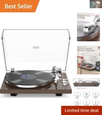 Belt-Drive Bluetooth Turntable with Adjustable Counterweight  USB Recording