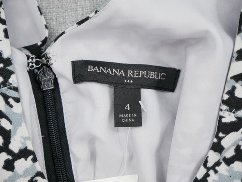Banana Republic Dress Womens Size 4 Gray Black Sleeveless A-Line Flare Lined - Picture 3 of 9