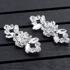 1 Pair Crystal Shoe Buckle Clips Alloy Rhinestone Shoe Decoration
