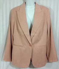 Excellent CHICO'S Light Pink Work Career Blazer Jacket Size 1