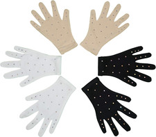 Thermal Figure Skating Competition Gloves 1 Pair Sparkle Rhinestone Decoration