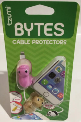 tzumi bytes - cable protectors - cute animal variations - wear & tear protection