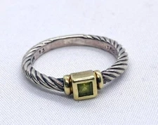 David Yurman Sterling Silver 925 585 Green Stone  READ!!