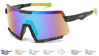 X-Loop Wrap Around Quality Oversized Sunglasses for Ski Snow Winter Nose Cushion