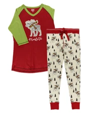 Lazy One Moosletoe Women's L Pajama Set with Matching Dog XL Pajama