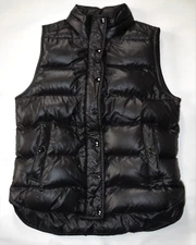 J. CREW Black Down Filled Quilted Puffer Vest Jacket Womens S