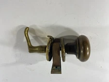 Vintage Brass Door Knob and Lever Escutcheon Plate back Spindle Lever Hardware