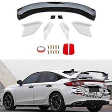 For 2022-2025 Honda Civic Hatchback TR Style Rear Trunk Spoiler Wing White Black